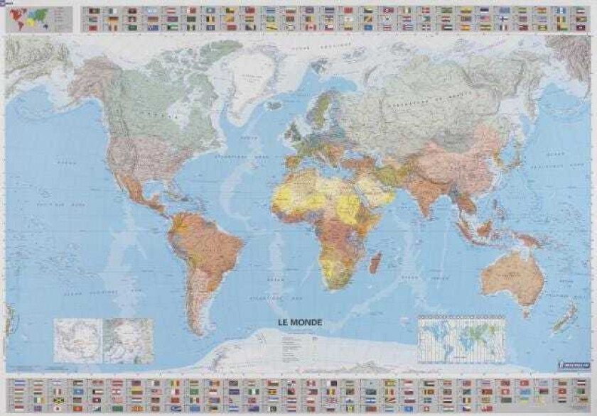 The World Michelin rolled & tubed wall map Encapsulated Wall Map