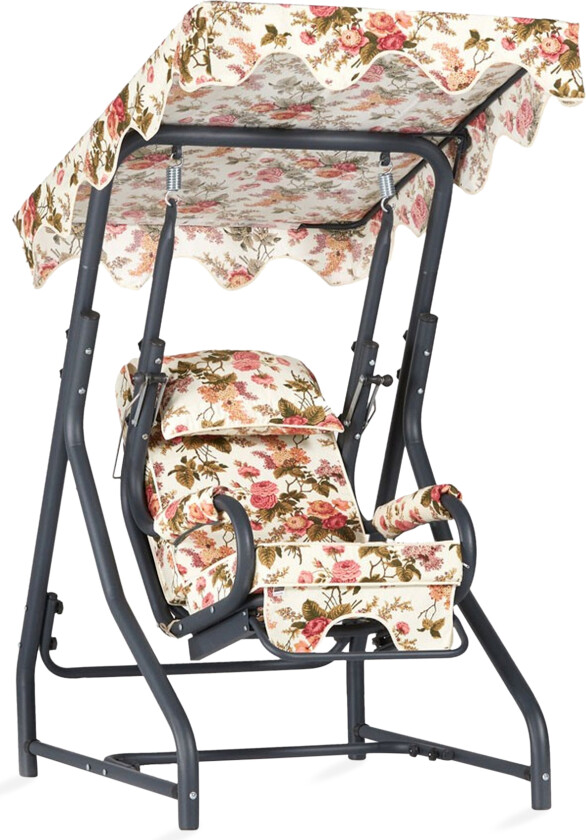 Casula Hengestol med Tak - Grå/Blomstrete