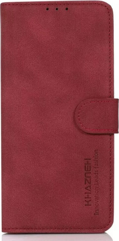 Samsung Galaxy S23 KHAZNEH Retro Kunstskinn Flipdeksel med Lommebok - Rød