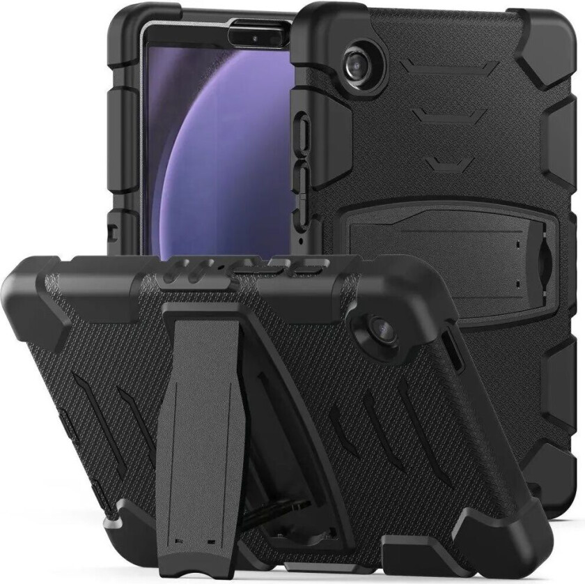 Samsung Galaxy Tab A9 Håndverker Deksel m. Stativ - Svart