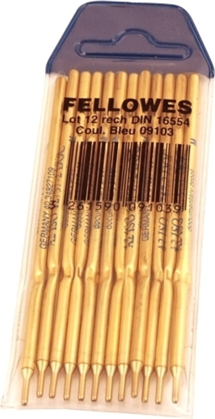 0910301, Blå, Gull, Polypropylen (Pp), Kulepenn, Blister, 12 Stykker