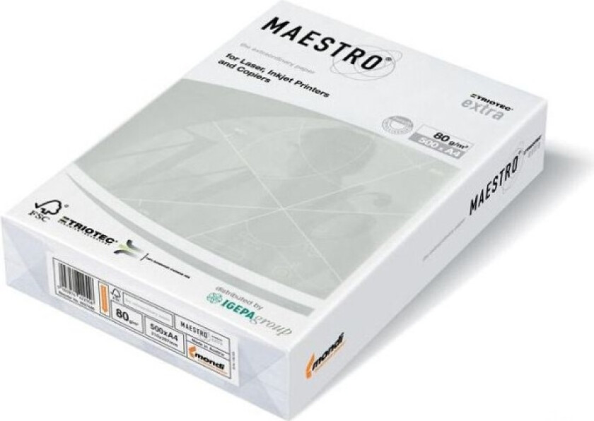 Maestro Triotec Extra A4 Kopipapir 80G 500 Ark