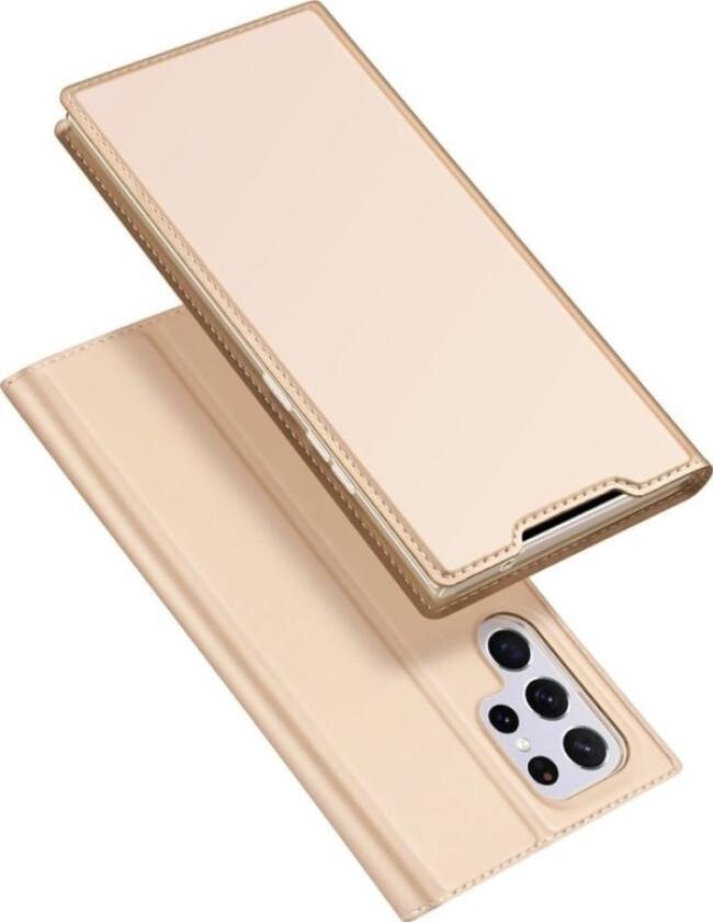 Skin Pro Holster Cover With Flip Cover For Samsung Galaxy S22 Ultra Gold