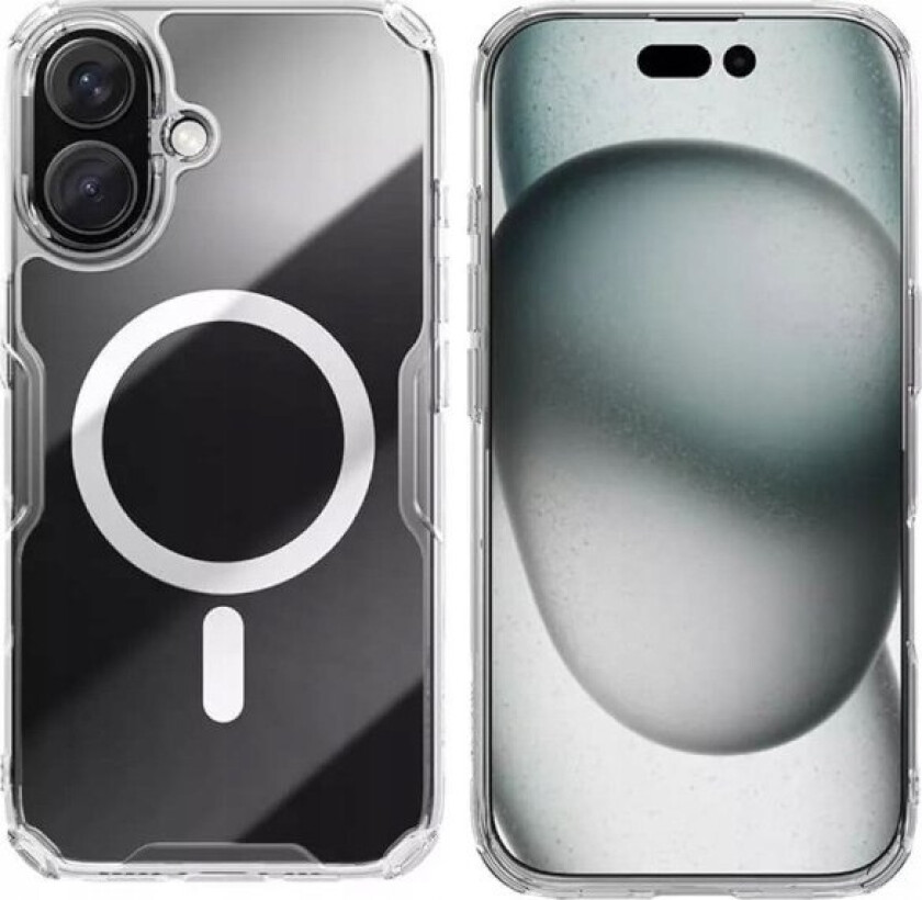 Nillkin Nillkin Nature Pro Magnetveske Med Magsafe Til Iphone 16 - Gjennomsiktig Og Hvit