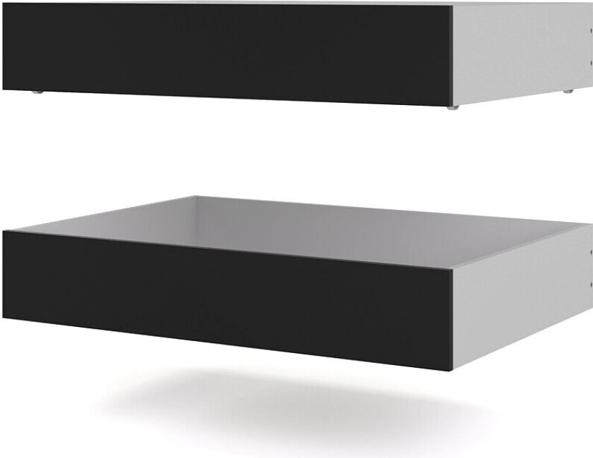 Nada seng 2 sengeskuffer bredde 94 cm, matt svart .