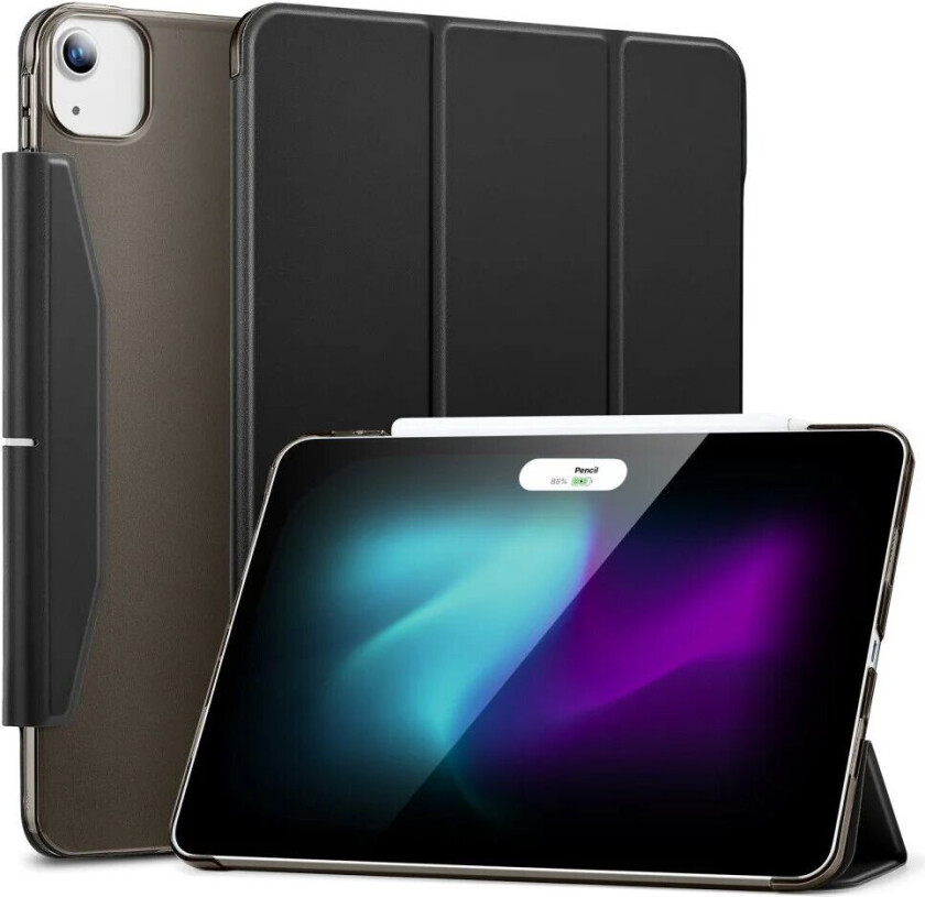 iPad Air 13 (2024) / Pro 12.9 (2022 / 2021) ESR Tri-Fold Flip Deksel med Apple Pencil Holder - Svart