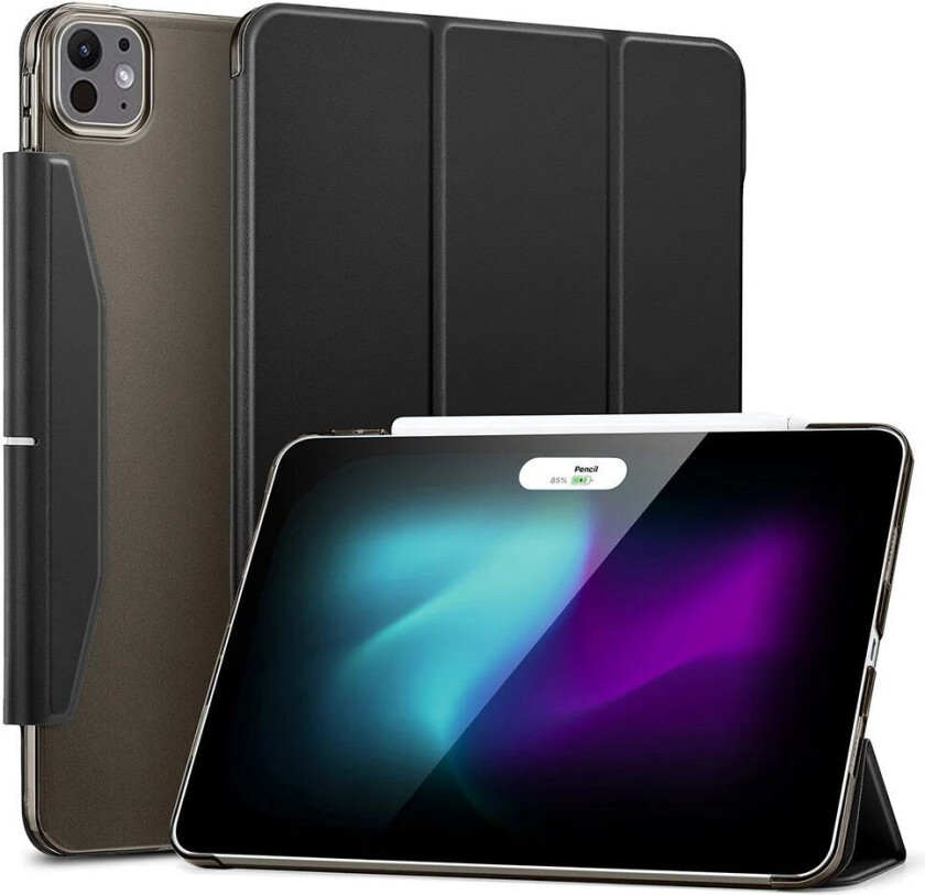 iPad Pro 11" (2024) ESR Tri-Fold Flip Deksel med Apple Pencil Holder - Svart