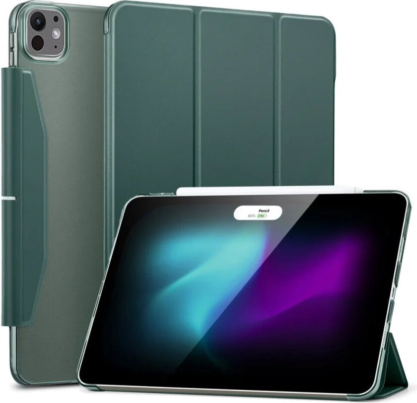 iPad Pro 13" (2024) ESR Tri-Fold Flip Deksel med Apple Pencil Holder - Grønn
