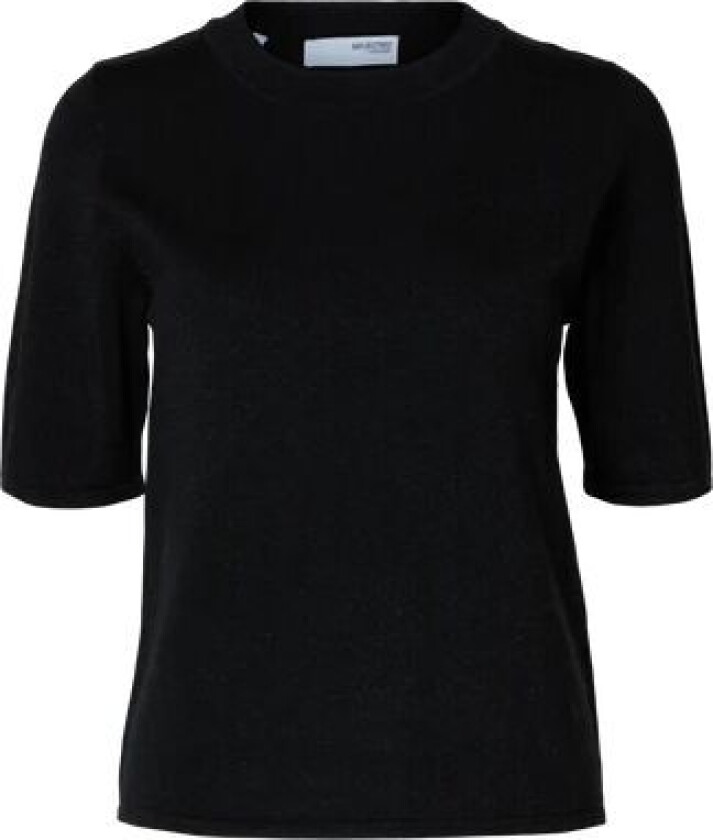 Lura Lurex 2/4 Knit O-Neck - Black Tonal Lurex XS