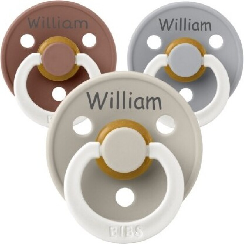 Bibs Colour Night, Str. 1 (0-6 Md.) , Rund - Lateks, Smokker Med Navn