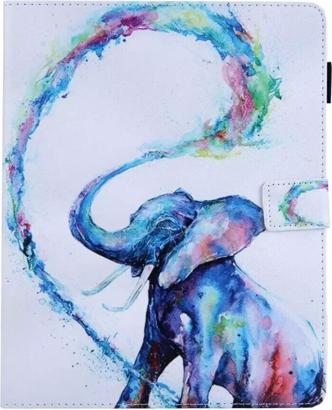 iPad Barn Deksel med Stativfunksjon - Farverig Elefant