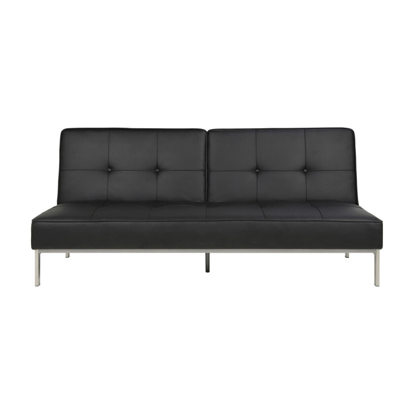 Per sovesofa svart PU kunstskinn med spesial sting og med ben i metall krom.