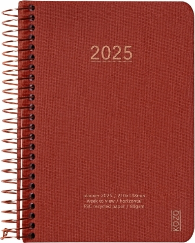 Kozo Kalender 2025 A6 Uge Per Opslag Bric