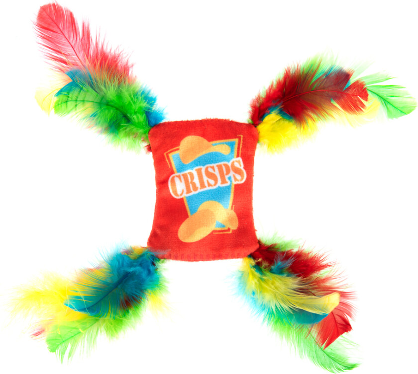 Katteleke Crinkle Crisps med fjær - 1 stk