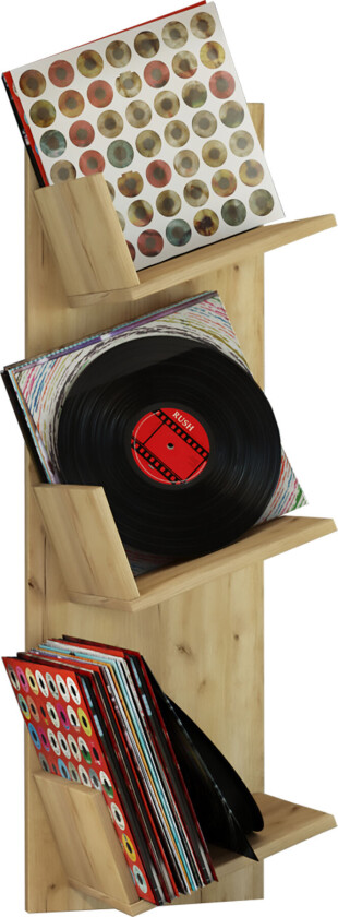 Sulda hylle vegghengt med 3 skrå hyller honning eik dekor.