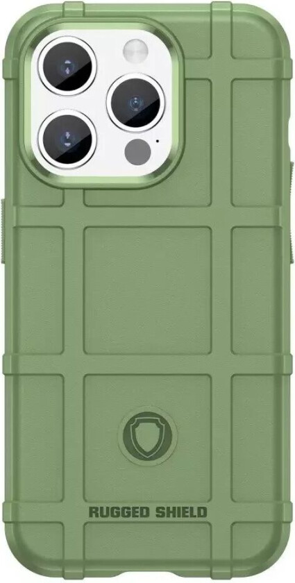 iPhone 15 Pro Rugged Shield Series Håndverker Deksel - Grønn