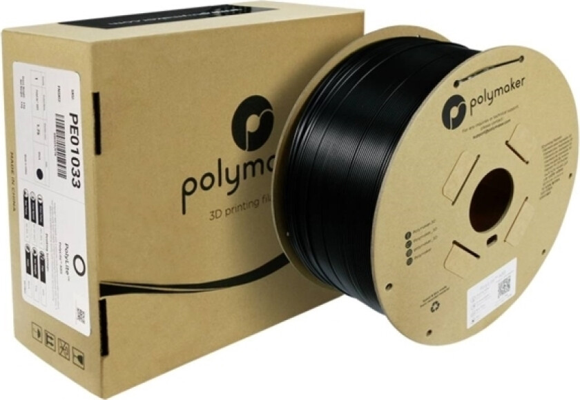 Polymaker Pe01033 Filament Abs-Plast Varmebestandig, Slagfast, Lugtsvag 1.75 Mm 3000 G Sort Polylite™ 1 Stk