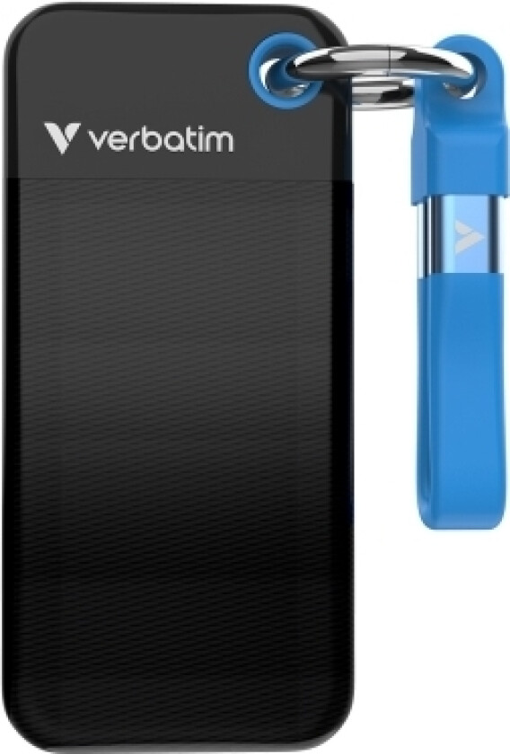 Dysk Ssd Zewnetrzny Verbatim Pocket Ssd 2Tb Usb-C 3.2 Gen 2 Czarny/Niebieski