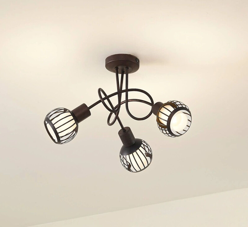 taklampe Solm, rust, jern, 3 lyskilder