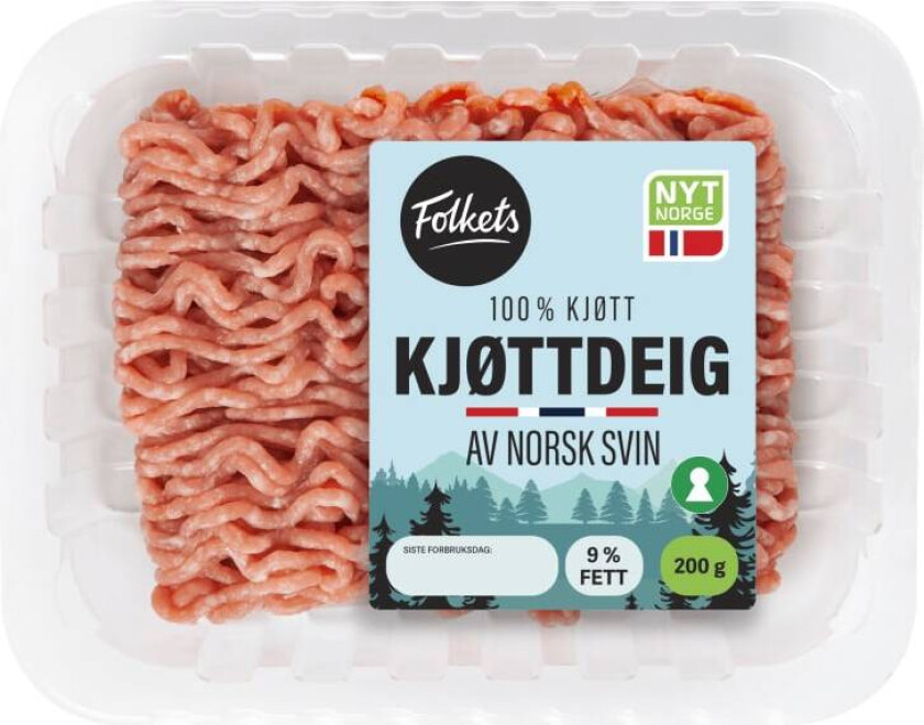 Kjøttdeig Svin 9% 200g
