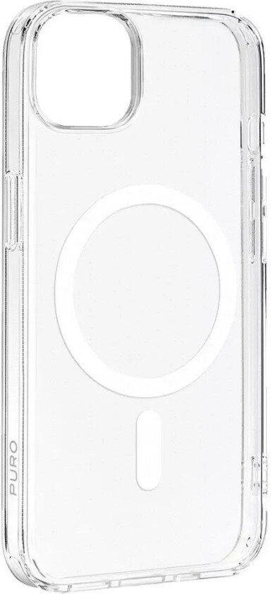 iPhone 15 Plus Lite Mag Deksel - MagSafe-Kompatibel - Gjennomsiktig / Hvit