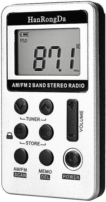 Bærbar Pocket AM/FM-radio
