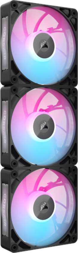 iCUE LINK RX120 MAX RGB (3-pack) - Kabinettvifte - 120mm - Svart med RGB LED-lys - 36 dBA