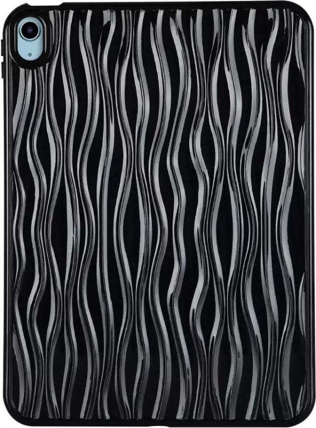 iPad Air (2022 / 2020) Fleksibelt Plast Deksel - Bølge Design - Svart