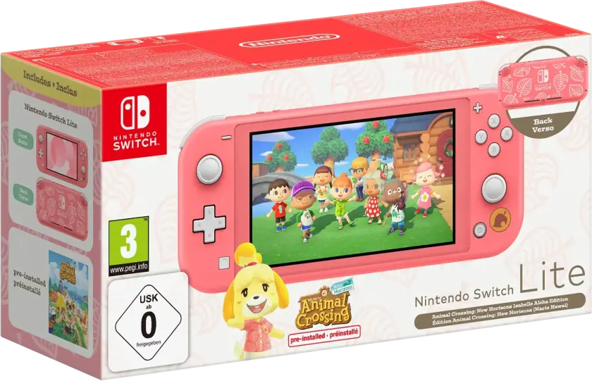 Switch Lite Coral inkl. Animal Crossing & 12 måneder Switch Online