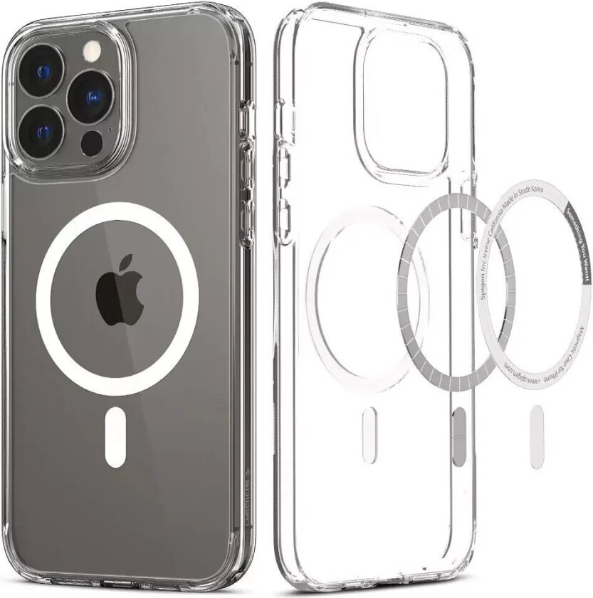 iPhone 13 Pro Ultra Hybrid Deksel - MagSafe Kompatibel - Gjennomsiktig / Hvit