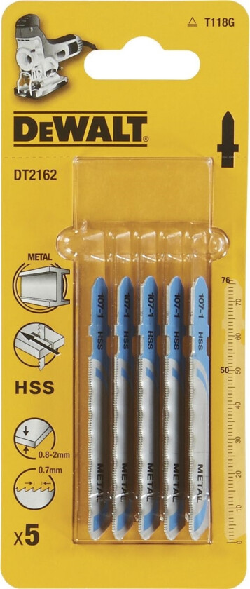 Dewalt Stiksavsklinge Dt2162 - Metalplade Op Til 2Mm 5 Stk.