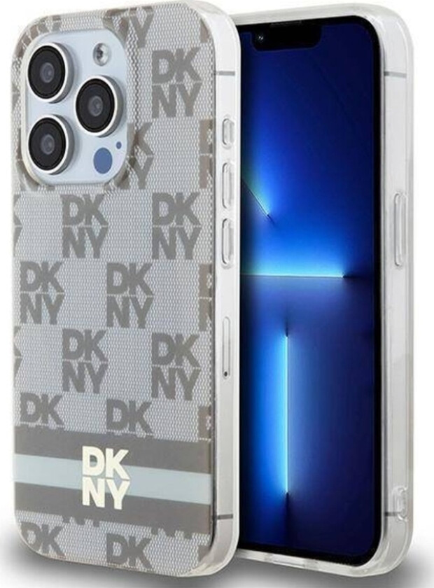 Dkny Dkny Dkhmp13lhcptse Iphone 13 Pro / 13 6.1" Bezowy/Beige Hardcase Iml Checkered Mono Pattern & Printed Stripes Magsafe