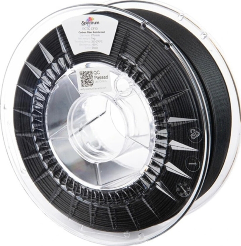 Spectrum Spectrum 3D Filament, Pctg Cf10, 1.75Mm, 1000G, 80717, Black
