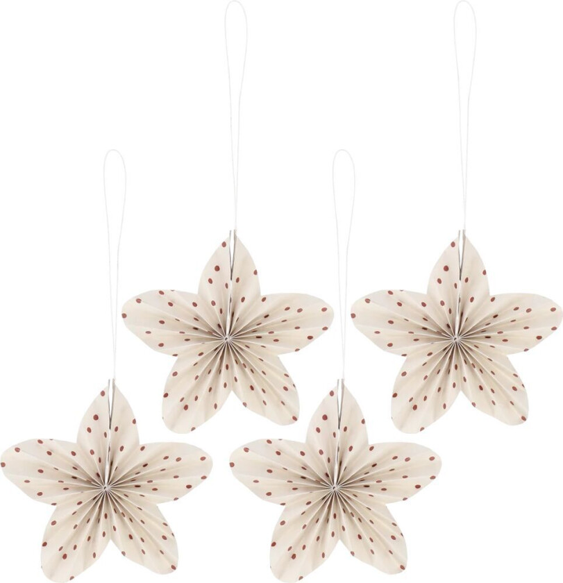 Twinkle juletrepynt 4-pk Rød ,prikkete