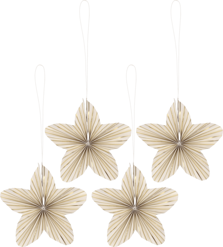 Twinkle juletrepynt 4-pk Gull, stripete