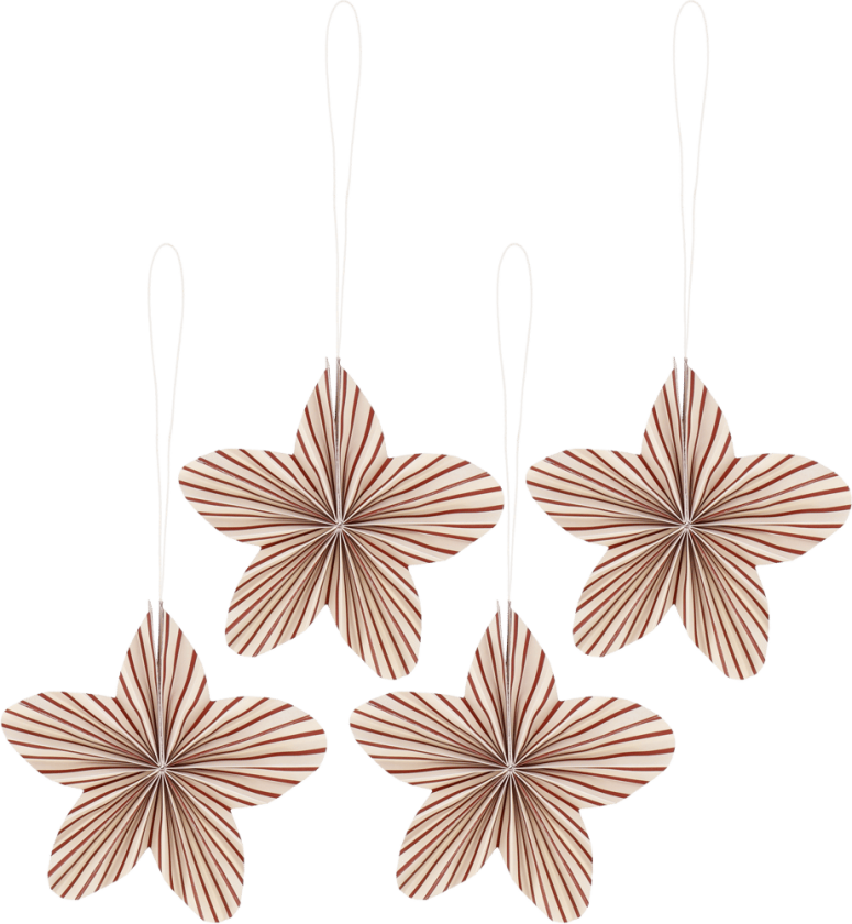 Twinkle juletrepynt 4-pk Rød, stripete