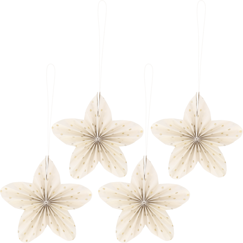 Twinkle juletrepynt 4-pk Gull, prikkete