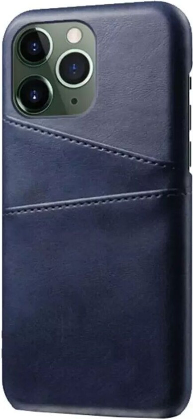 iPhone 14 Pro Max Kunst Skinn Bakdeksel m. Lommebok - Blå