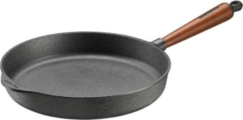Pfas-fri Støpejern Dyp Stekepanne 28 Cm Med Trehåndtak