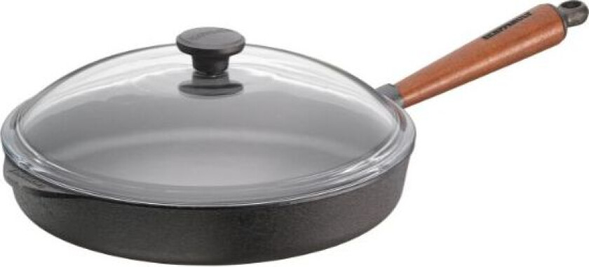 Pfas-fri Støpejern Dyp Stekepanne 28 Cm Med Glasslokk