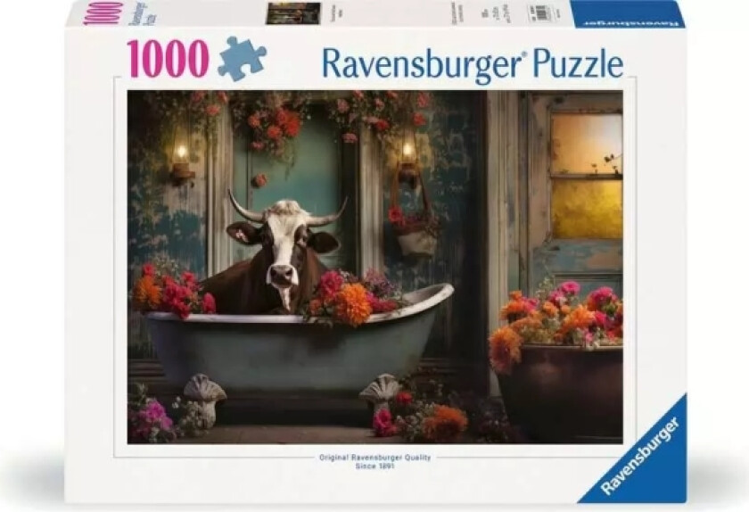 Delione Ravensburger Puzzle 1000 Krowa W Kapieli