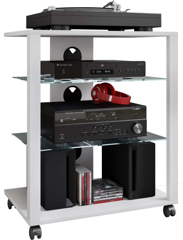 FolasR Hifi møbel 3 hyller hvit.