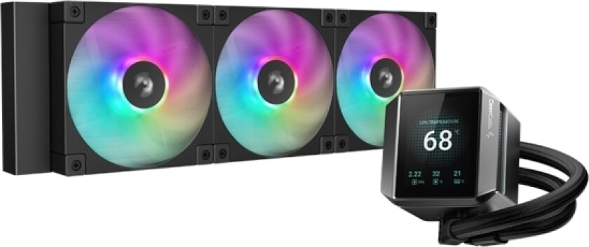 Deepcool Mystique 360 Argb, Alt-I-Ett Væskekjøler, 12Cm, 600Rpm, 2400Rpm, 72.04Cfm, Svart