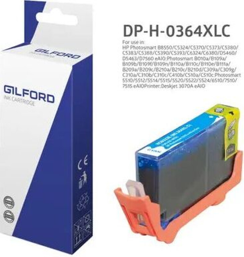 Blekk Cyan No.364xl, 820 Sidor - Cb323ee