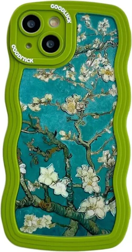 iPhone 14 fleksibelt plastdeksel - Hvite Blomster