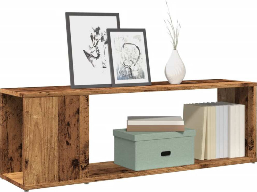 TV-benk gammelt tre 100x24x32 cm konstruert tre