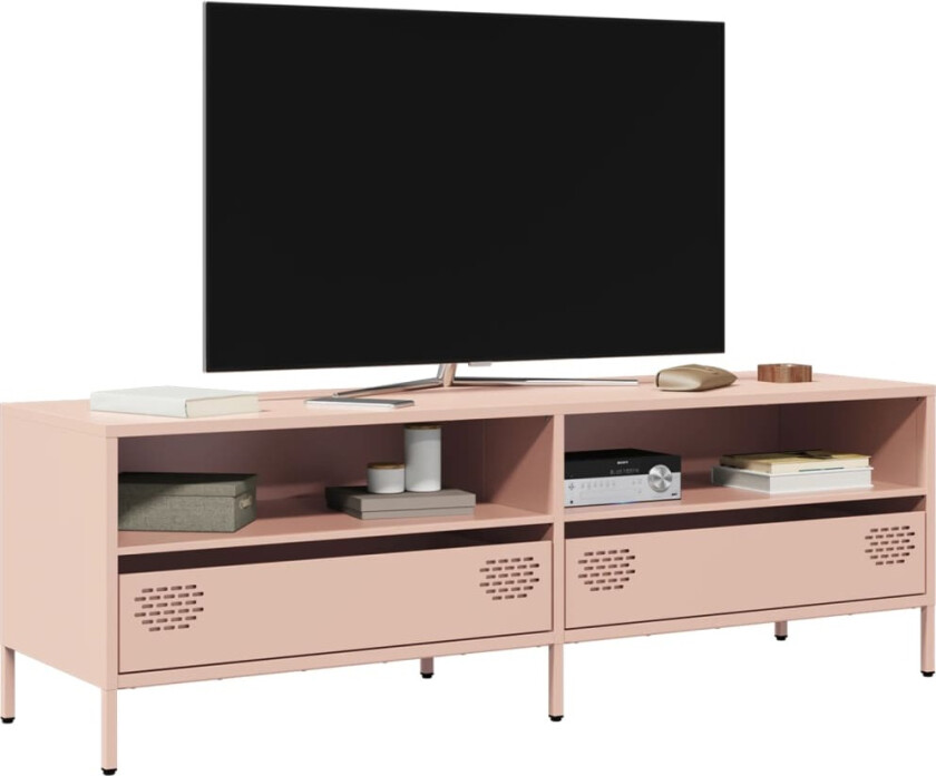 TV-benk rosa 135x39x43,5 cm kaldvalset stål