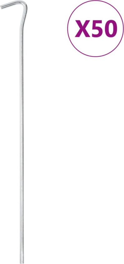 Teltplugger 50 stk 30 cm Ø5 mm galvanisert stål