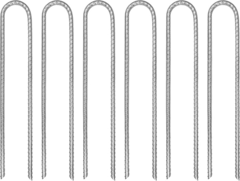 Bilde av Teltplugger 6 stk U-formet 30 cm Ø7 mm galvanisert stål