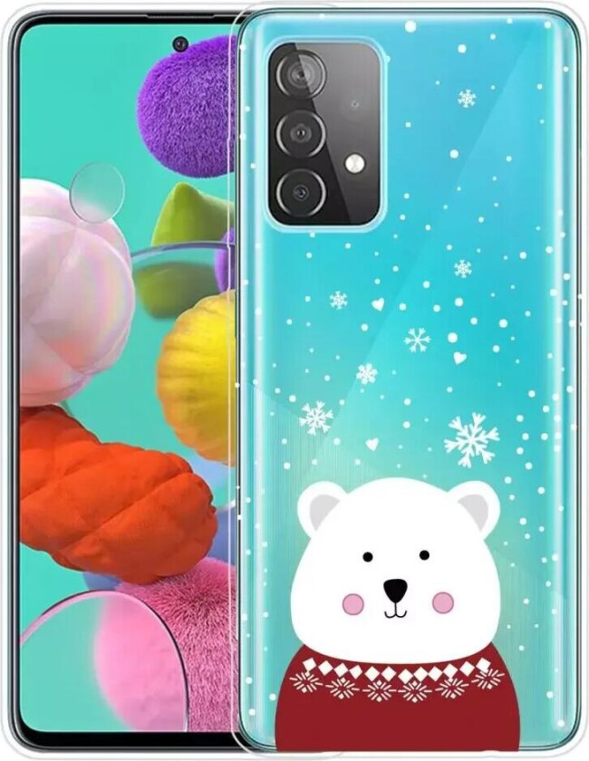 Samsung Galaxy A53 (5G) TPU Plast Jul Deksel - Merry Christmas - Isbjørn m. Genser